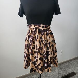 Leopard Print A-Line Skirt